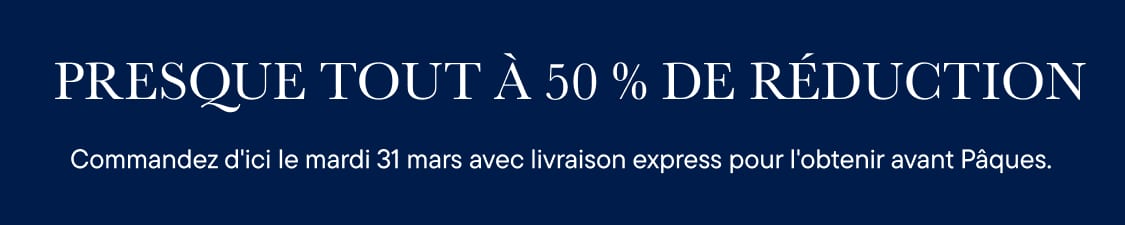 L'image affiche le texte «&nbsp;Commandez avant mardi&nbsp;» sur un fond bleu foncé.