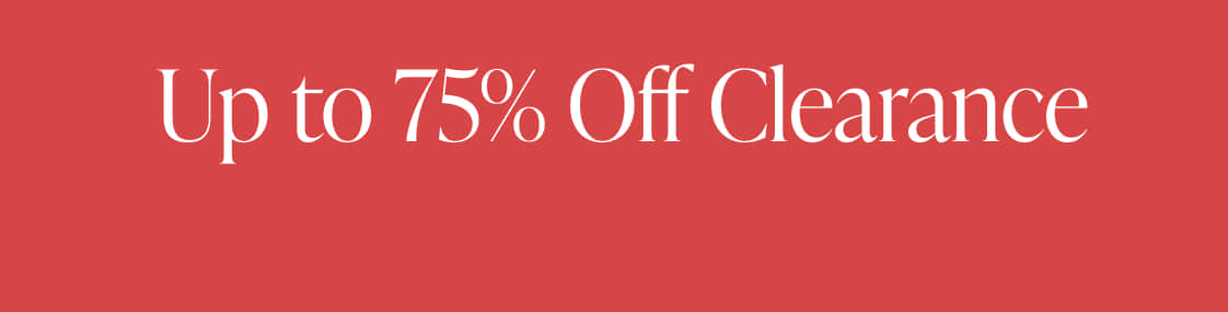 The image displays the text "75% Off Cle" in large white letters against a bright red background.