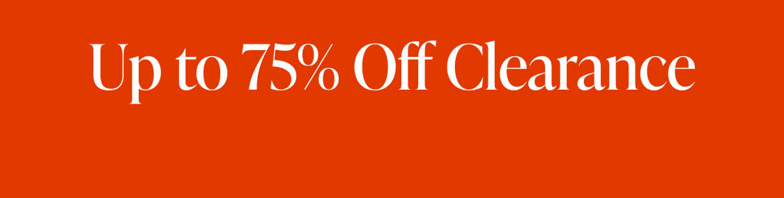 The image displays the text "75% Off Cle" in large, bold white letters against a vibrant orange background.