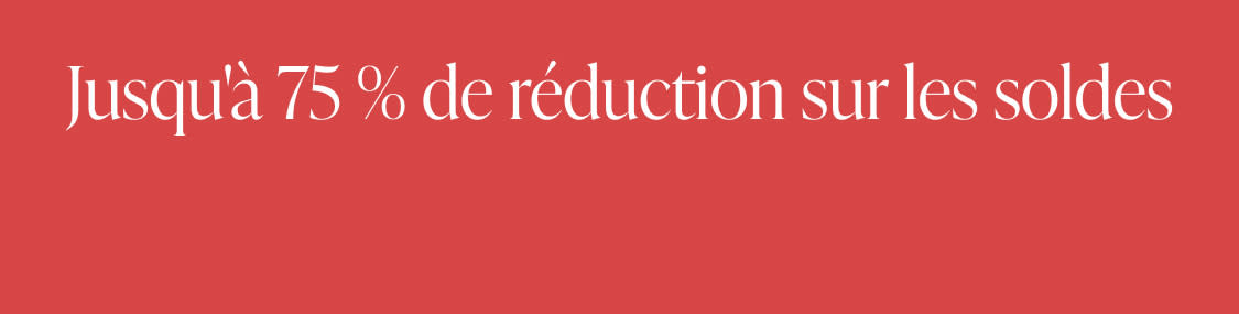 L'image affiche le texte «&nbsp;75% de réduction Cle&nbsp;» en grandes lettres blanches grasses sur un fond orange vif.