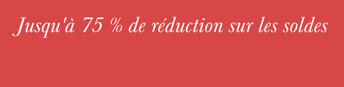 L'image affiche le texte «&nbsp;75% de réduction Cle&nbsp;» en grandes lettres blanches grasses sur un fond orange vif.