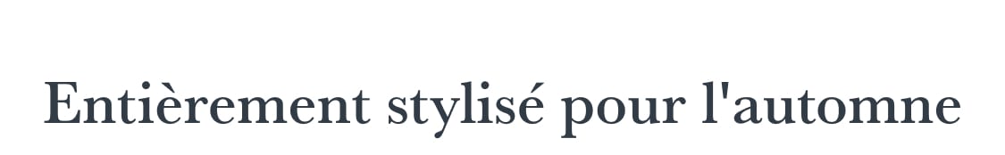 Tenue parfaite pour l'automne