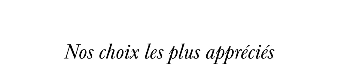 Le texte « Nos coups de cœur » est écrit dans une police à empattements foncée, centrée sur un fond blanc uni.