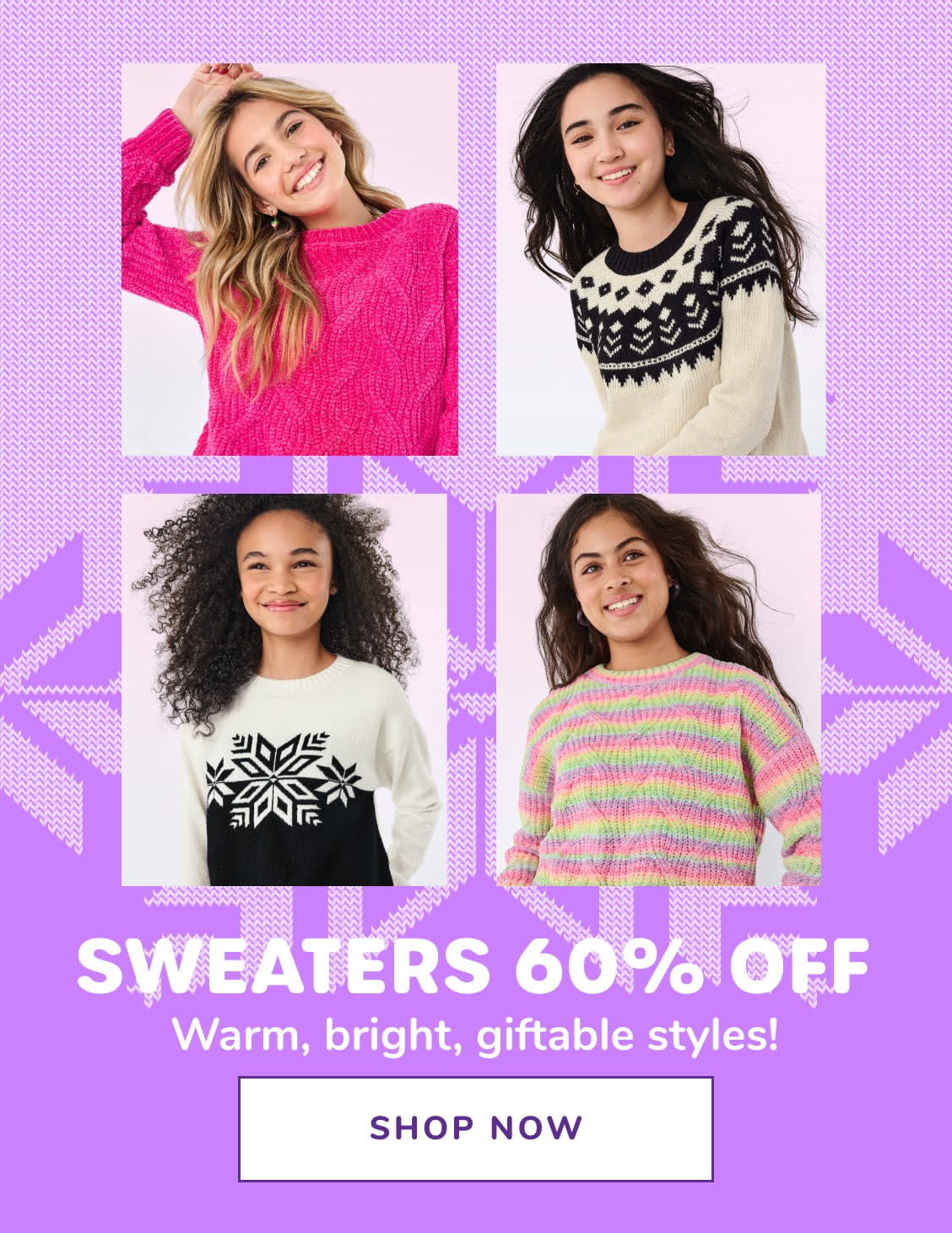 SWEATERS 60% OFF | Warm, bright, giftable styles!