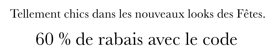 L'image affiche le texte suivant sur un fond uni : « Profitez de 60 % de réduction sur les nouvelles vacances grâce au code ».