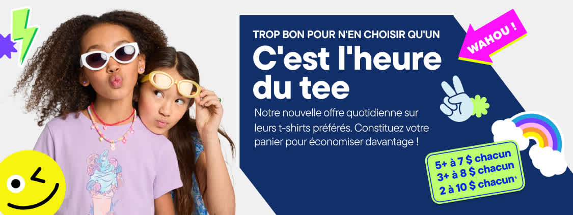 L'image présente une publicité colorée pour une offre « Tee Time », avec un fond dynamique et divers éléments graphiques et textuels mettant en valeur l'offre promotionnelle.