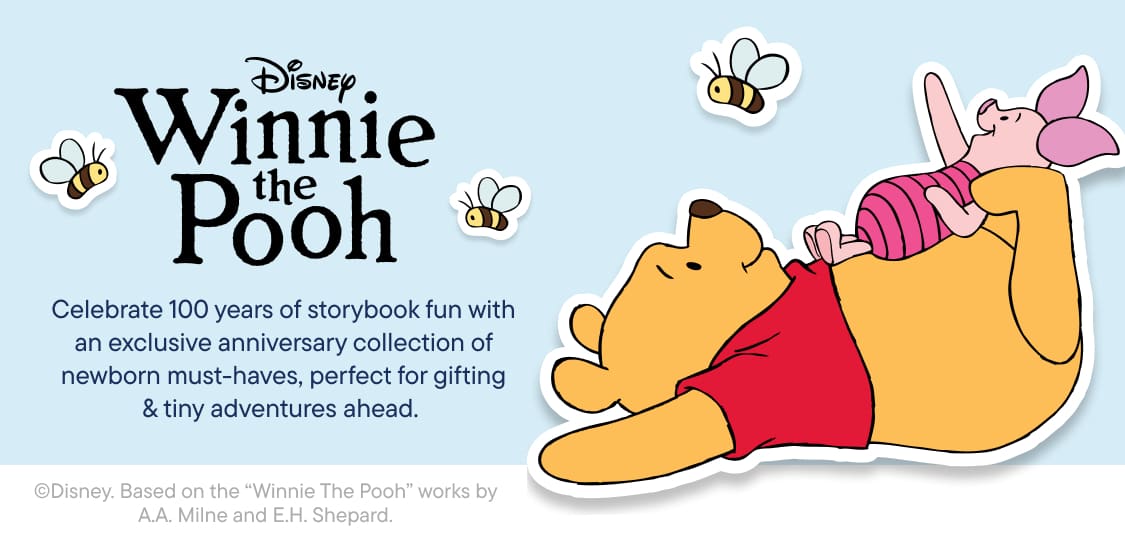 The image features the Disney logo and the title "Winnie the Pooh", along with illustrations of Winnie the Pooh and other Pooh Bear characters in the foreground.