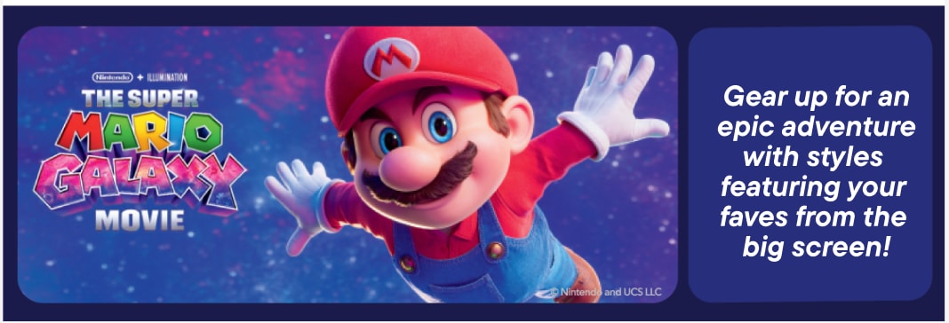 Un personnage jovial, moustachu, coiffé d'un chapeau rouge et vêtu d'une salopette, salue sur un fond vibrant et fantastique, rempli de cristaux lumineux et d'effets scintillants.