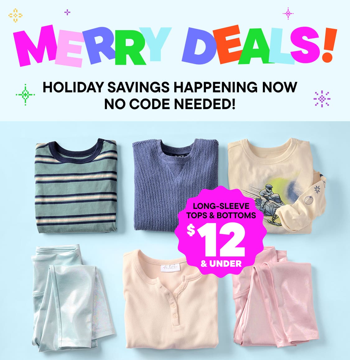 The image displays the word "DEALS!" in large, colorful letters against a light blue background, with various geometric shapes and patterns surrounding it. The text is prominently featured, indicating the main focus of the image.