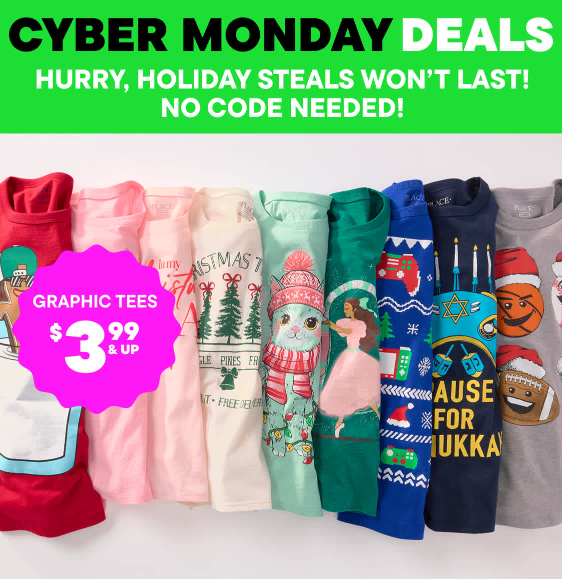 The image features the text "MONDAY" in large black letters against a bright green background, with the text "SORRY, HOLIDAY STEALS WON'T LAST! CODE NEEDED!" written below in smaller text.