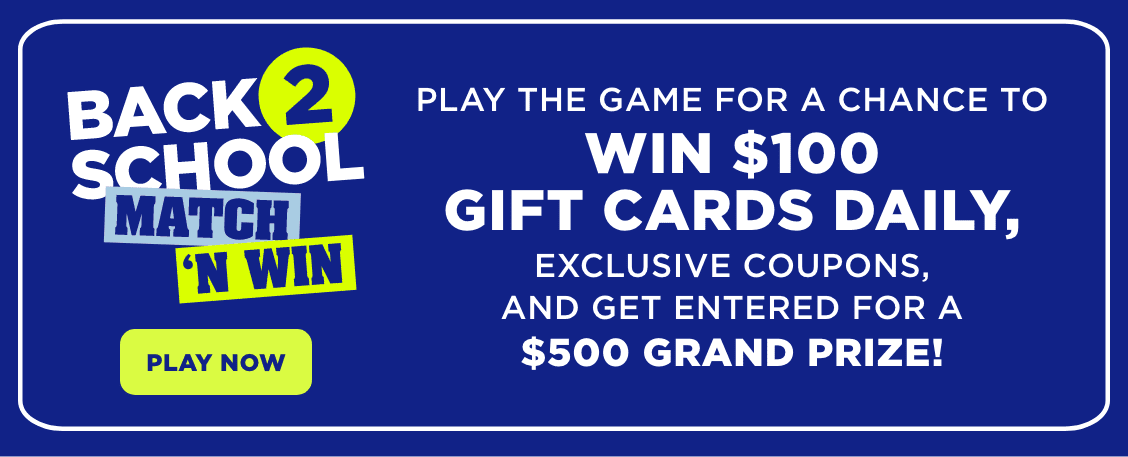 The game for a change, inclusive coupons, and more is displayed on a blue background.