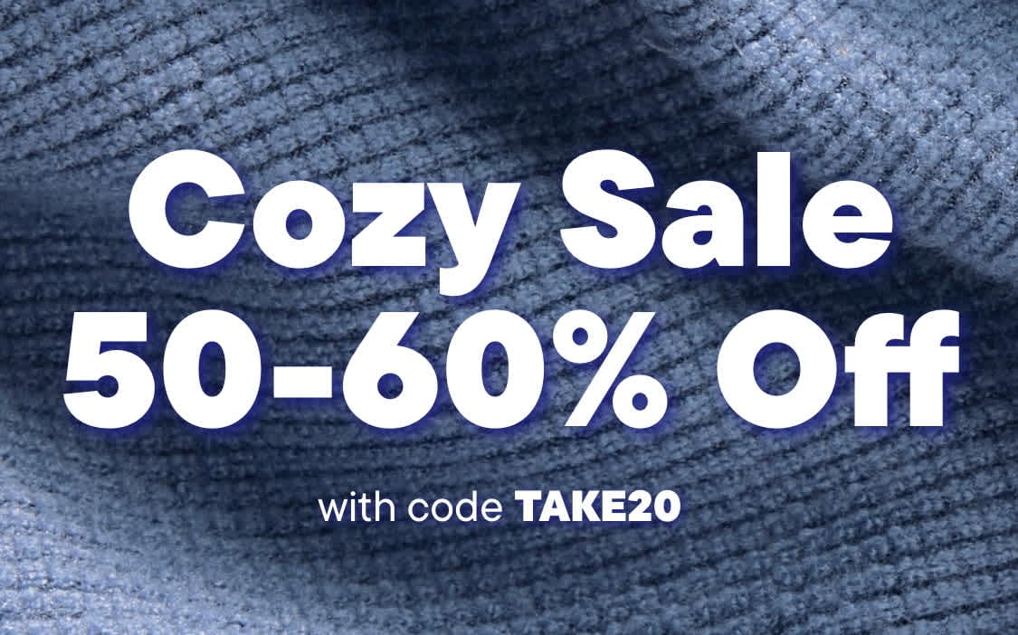 The image features a pink striped background with large white text displaying "70% Off" and "80% Off" against the backdrop. In the foreground, a woman wearing a beige furry coat is shown, with her hand partially visible.