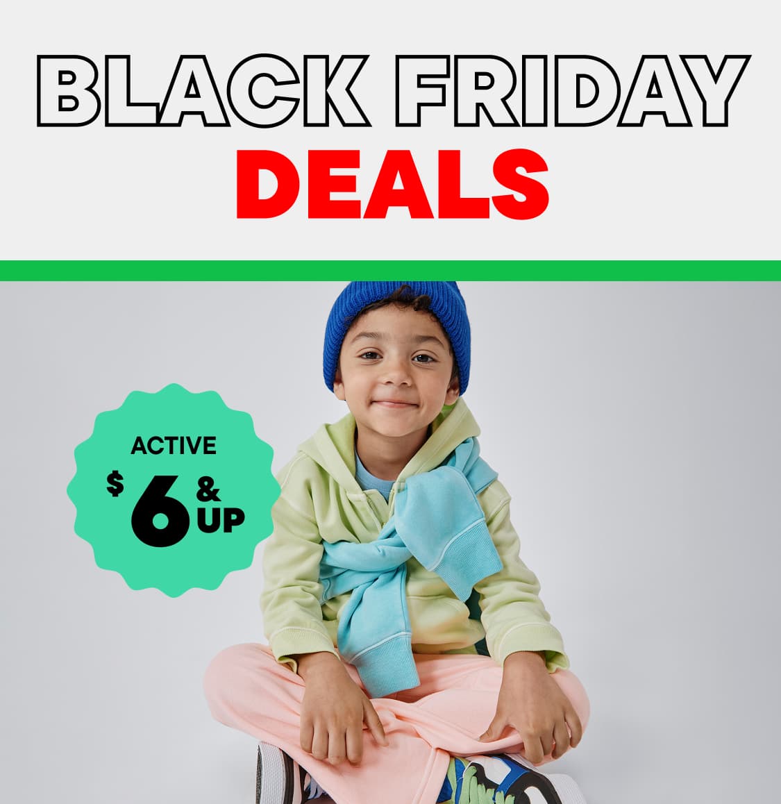 The image displays the word "FRIDAY" in large, bold text, with the text "BLACK FRIDAY SAVINGS HAPPENING NOW" and "NO CODE NEEDED!" written below it against a plain white background.