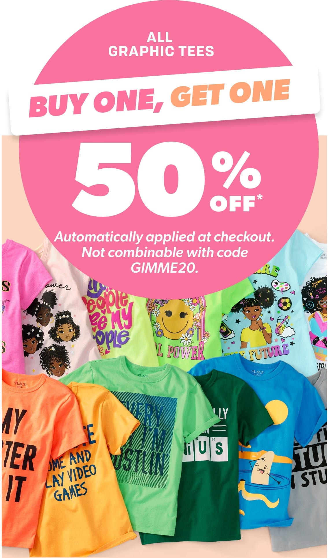 ALL  GRAPHIC TEES | BUY ONE, GET ONE 50% Off | Auto applied. Not combinable with code