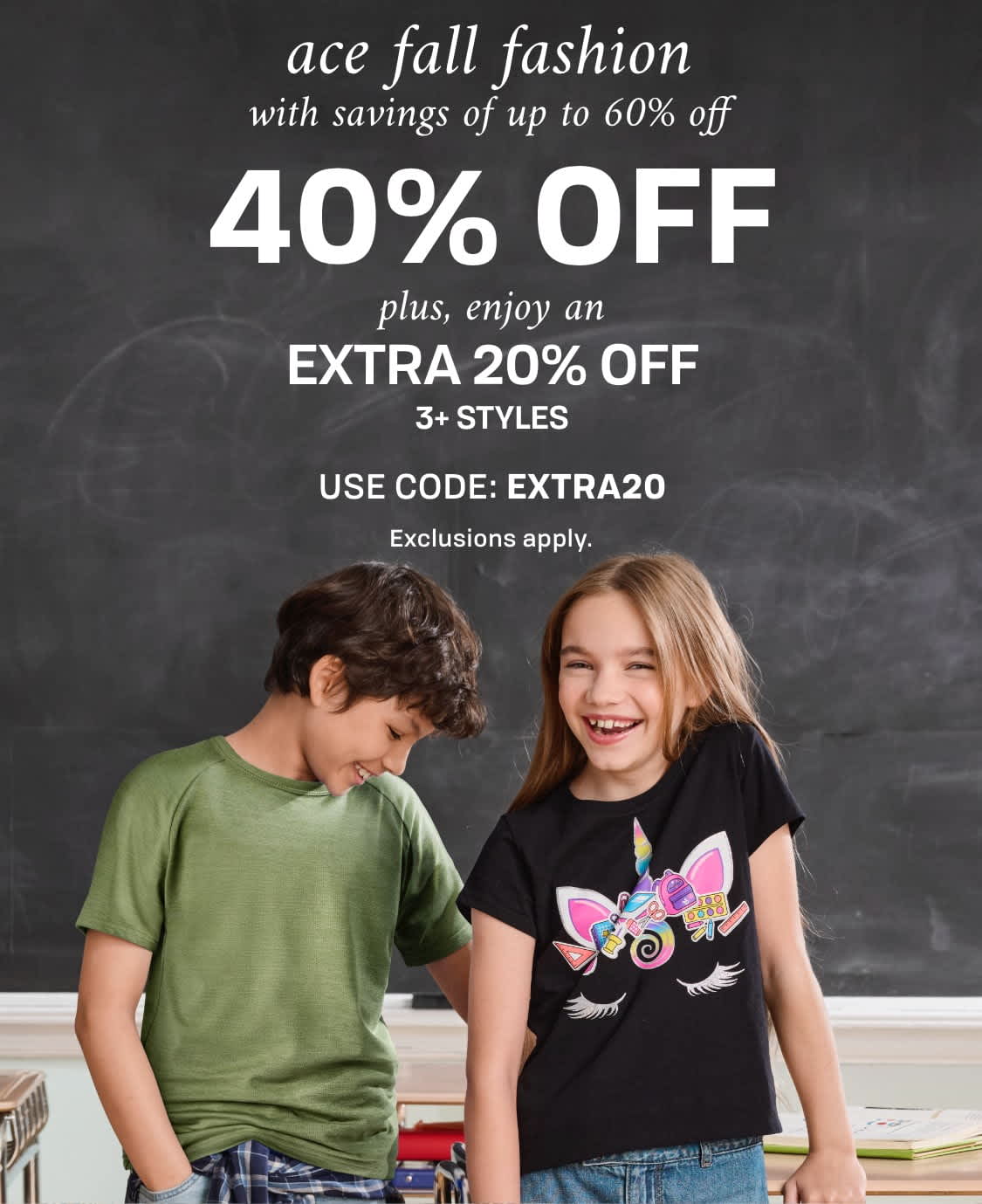 40% off Fall Fashion + EXTRA 20% off 3 or more with Code EXTRA20