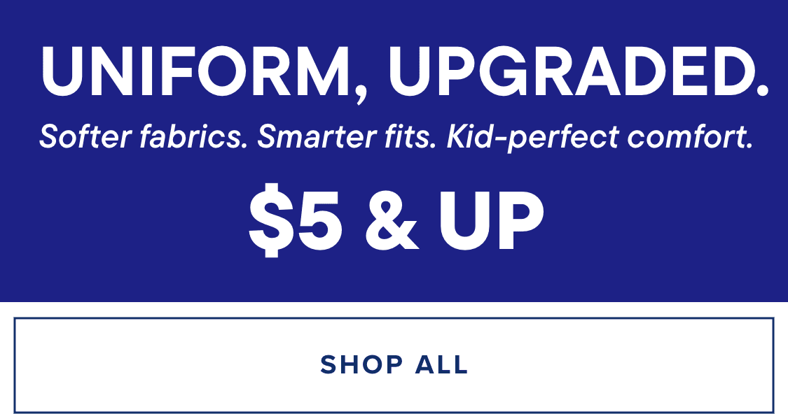 The image displays the text "Smarter fits. Kid-perfect" against a solid blue background.