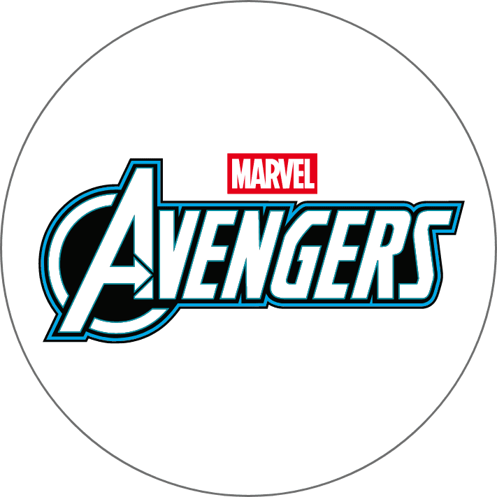 The image displays the Marvel Avengers logo, featuring the iconic "A" symbol in the center with the "MARVEL AVENGERS" text surrounding it.