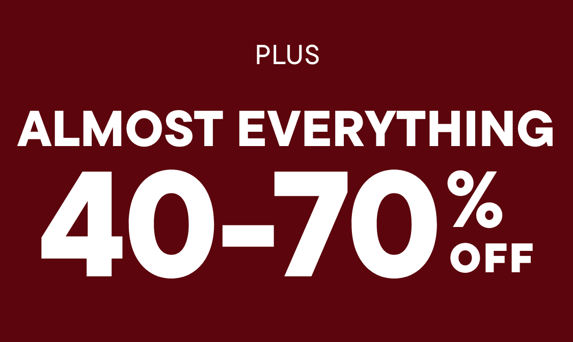 The image displays the word "PLUS" in large white text against a deep red background, with the word "EVERYTH" written in equally large white text below it.