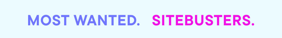 The image displays the text "MOST WANTED & MOST GIFTED SITE BUSTERS".