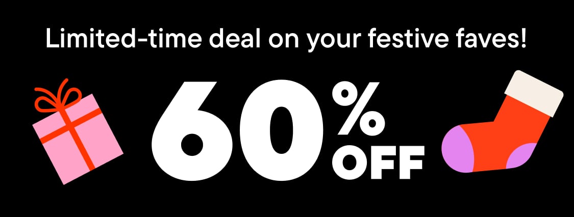 The image displays two holiday-themed clothing items - a white t-shirt with a Grinch graphic and a blue robe with a festive pattern, both accompanied by a red bow.