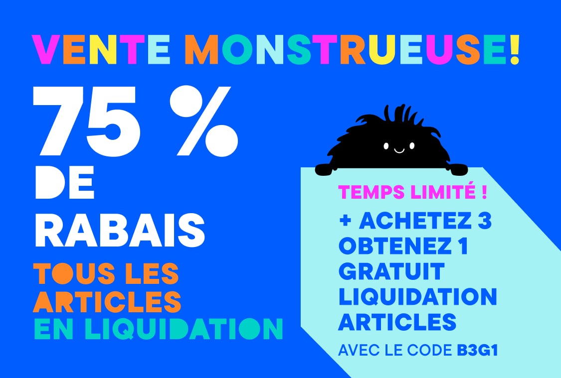 L'image montre une grande pancarte « Liquidation» avec la mention « 9 % DE RÉDUCTION » bien visible, sur un fond bleu vif. Au premier plan, on distingue une silhouette, probablement une personne, debout sur la pancarte.
