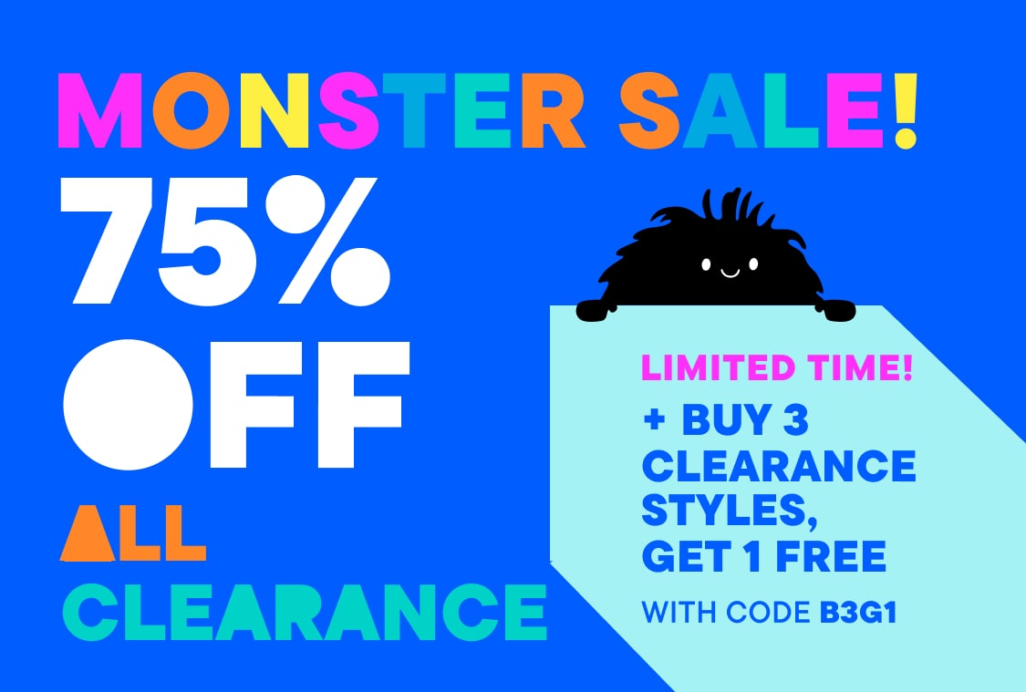 The image displays a large "CLEARANCE" sign with "9% OFF" prominently displayed, set against a bright blue background. In the foreground, there is a silhouetted figure, possibly a person, standing on the sign.