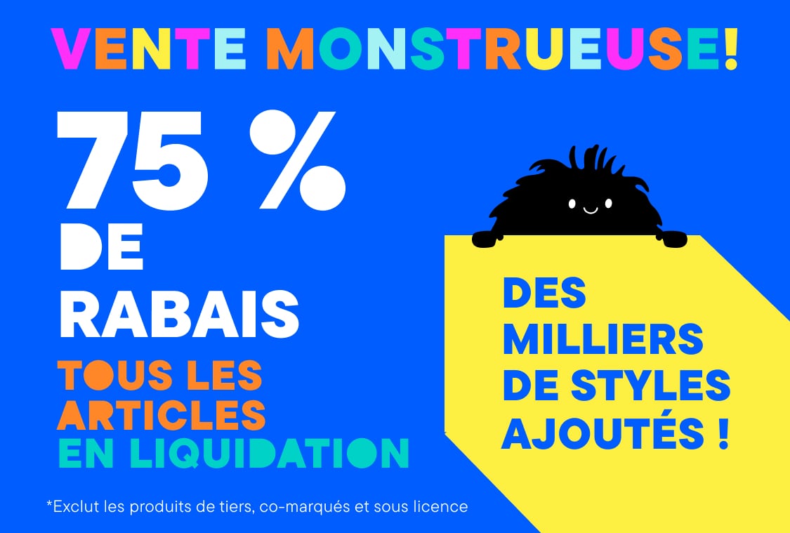 L'image présente une grande pancarte « Liquidation» avec la mention « 9 % DE RÉDUCTION » bien visible, sur un fond bleu vif. Au premier plan, on distingue la silhouette d'une personne, suggérant probablement une vente ou une promotion.