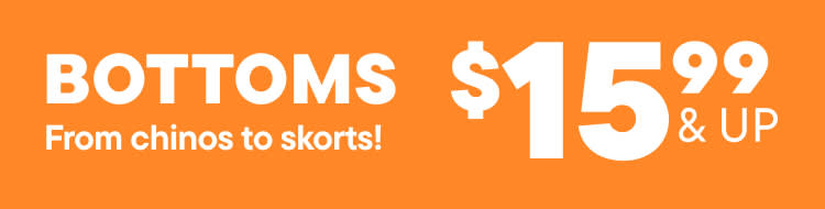 The image displays the text "TOMS $1 Dos to skorts!" against a bright orange background.