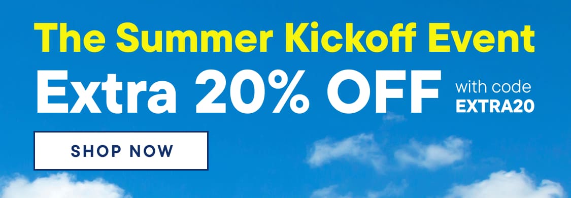The image displays the text "Extra 20% Off with codeEXTRA20 Last chance to Earn Double PLACE Bucks!" against a light blue background.