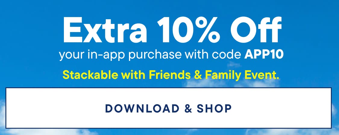 The image displays the text "app purchase with share with Friends & Fam" against a bright blue background.