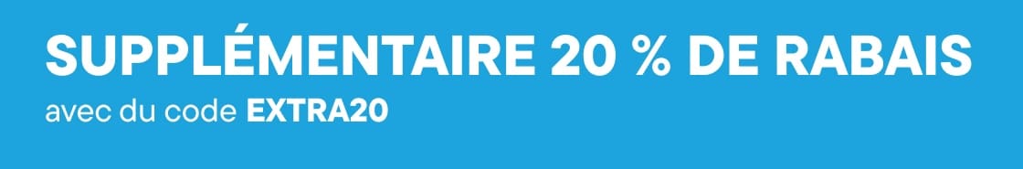 20 % de réduction supplémentaire avec le code EXTRA20