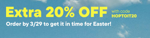 The image displays a promotional advertisement for a sale, offering up to 60% off and an additional 20% off with a specific promo code. The background is a solid blue color, providing a clean and simple backdrop for the text and graphics.