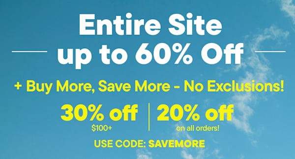 The image displays a promotional advertisement for a tire sale, offering discounts of up to 60% with no exclusions, as well as additional savings when spending $100 or more.