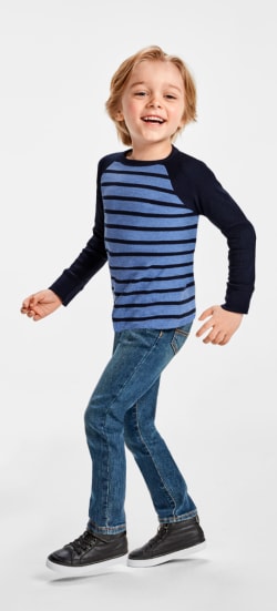 New Boys Kids Designer Branded Stretch Slim Fit Denim Elasticated Waist Jogger Pull On Jeans Pants