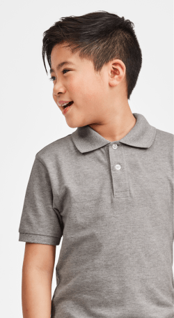 Uniforme Kids Polo T Shirt Pique Edad 2-13 Escuela p.e