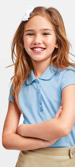 The Childrens Place Girls Short Sleeve Ruffle Pique Polo