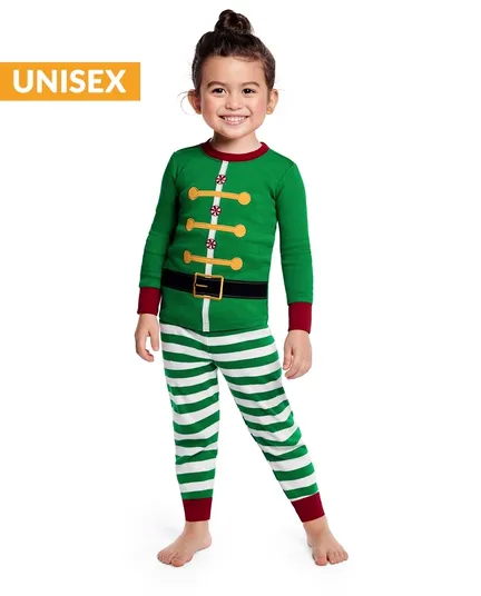 Unisex Girls And Boys Long Sleeve Elf Snug Fit Cotton 2-Piece Pajamas - Gymmies