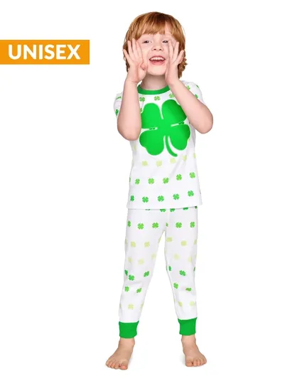 Pijama de algodón de 2 piezas con ajuste ceñido de Little Leprechaun de manga corta unisex - Gymmies