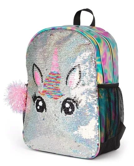 Girls Metallic Flip Sequin Unicorn Backpack