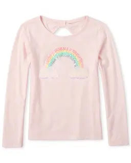 Top con espalda con lazo y lentejuelas para niñas