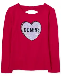 Top con abertura y lentejuelas Be Mine para niñas