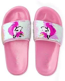 Girls Flip Sequin Unicorn Slides