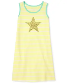 Girls Striped Star Dress