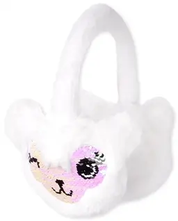 Girls Flip Sequin Llama Ear Muffs