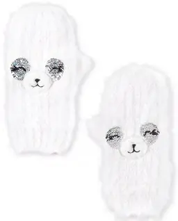 Girls Flip Sequin Llama Mittens