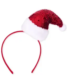 Diadema con gorro de Papá Noel con lentejuelas para niñas