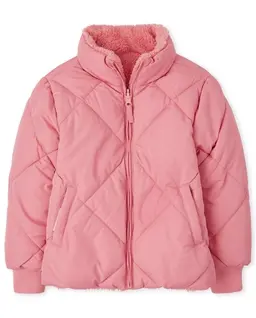 Girls Reversible Puffer Jacket