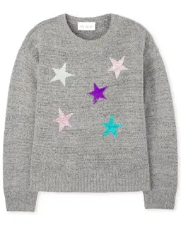 Girls Flip Sequin Star Sweater