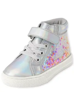 Toddler Girls Shakey Glitter Star Hi Top Sneakers