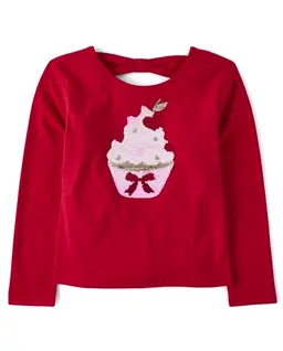 Girls Graphic Bow Back Top